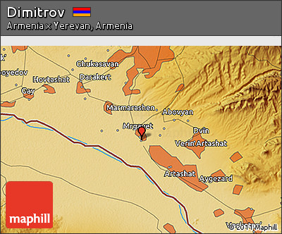 Physical 3D Map of Dimitrov