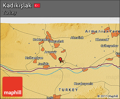 Physical 3D Map of Kadıkışlak