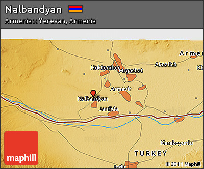 Physical 3D Map of Nalbandyan