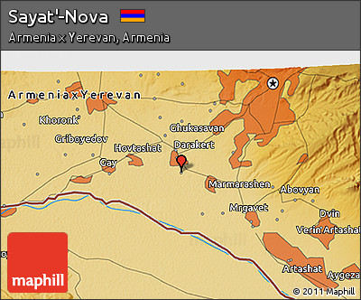 Physical 3D Map of Sayat'-Nova