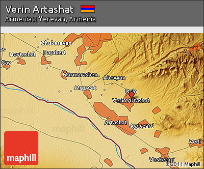 Physical 3D Map of Verin Artashat