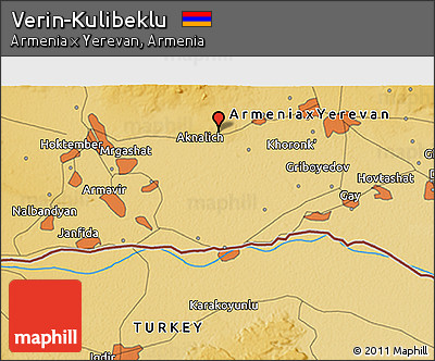 Physical 3D Map of Verin-Kulibeklu