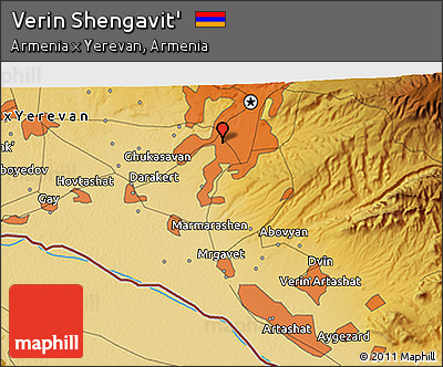 Physical 3D Map of Verin Shengavit'