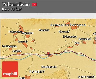 Physical 3D Map of Yukarıalican