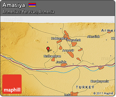 Physical 3D Map of Amasiya