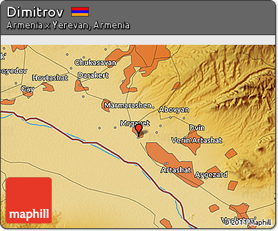 Physical 3D Map of Dimitrov