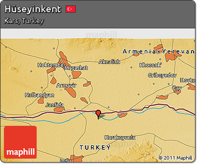Physical 3D Map of Hüseyinkent