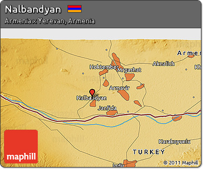 Physical 3D Map of Nalbandyan