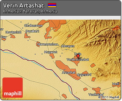 Physical 3D Map of Verin Artashat