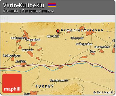 Physical 3D Map of Verin-Kulibeklu