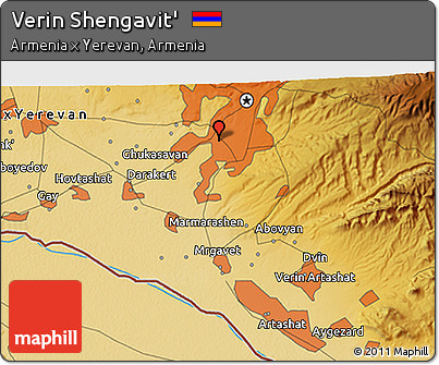 Physical 3D Map of Verin Shengavit'