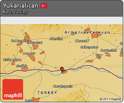 Physical 3D Map of Yukarıalican