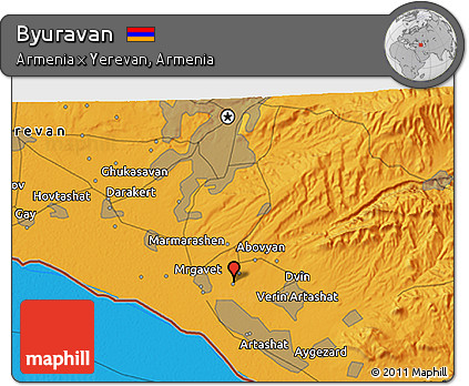 Political 3D Map of Byuravan