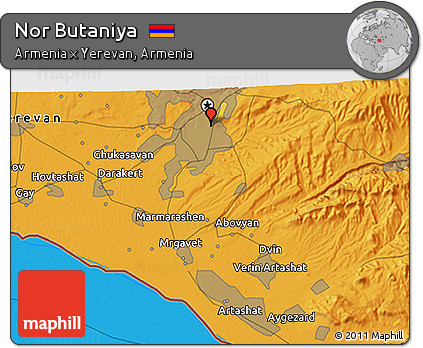 Political 3D Map of Nor Butaniya