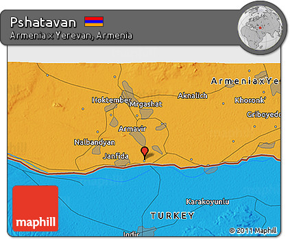 Political 3D Map of Pshatavan