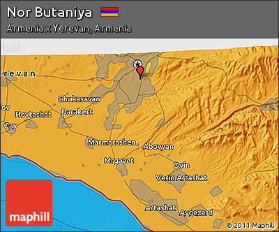 Political 3D Map of Nor Butaniya