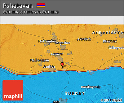 Political 3D Map of Pshatavan