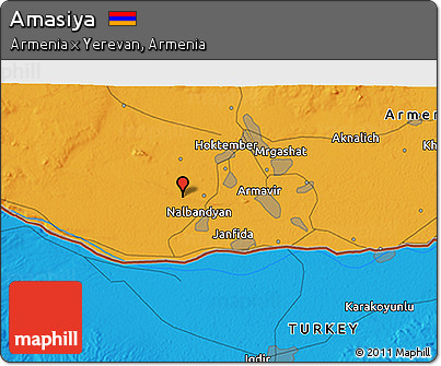 Political 3D Map of Amasiya