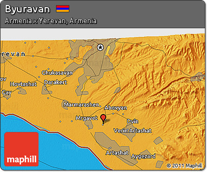 Political 3D Map of Byuravan