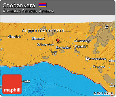 Political 3D Map of Chobankara