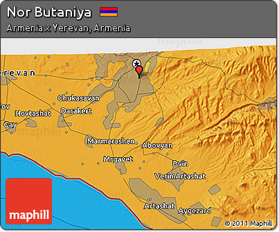 Political 3D Map of Nor Butaniya
