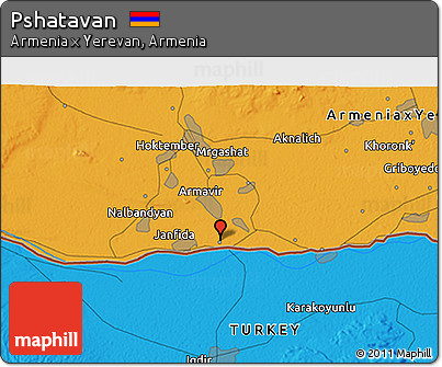 Political 3D Map of Pshatavan