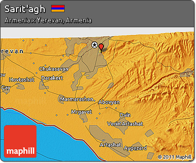 Political 3D Map of Sarit'agh