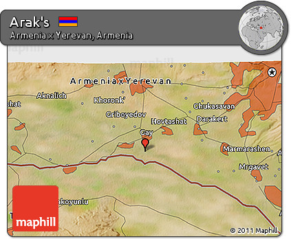 Satellite 3D Map of Arak's