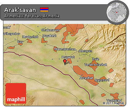 Satellite 3D Map of Arak'savan