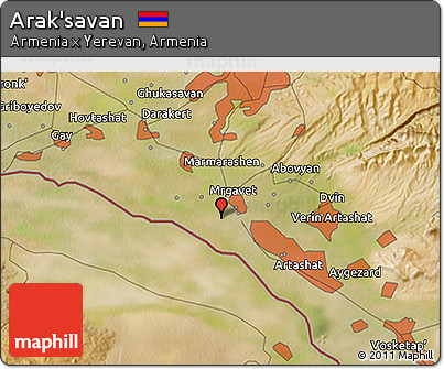 Satellite 3D Map of Arak'savan