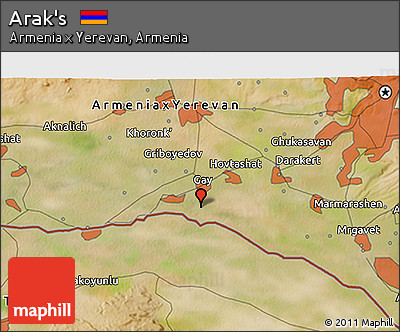Satellite 3D Map of Arak's