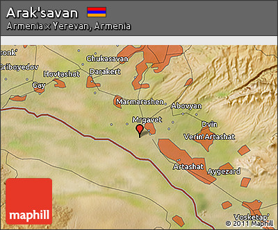 Satellite 3D Map of Arak'savan