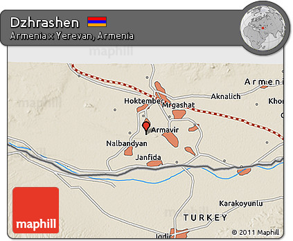 Shaded Relief 3D Map of Dzhrashen