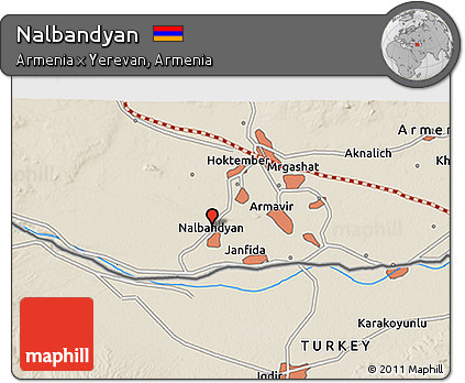 Shaded Relief 3D Map of Nalbandyan