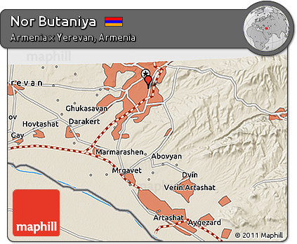 Shaded Relief 3D Map of Nor Butaniya