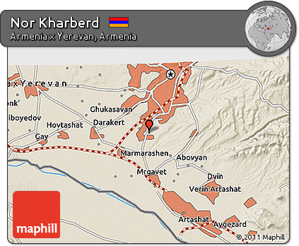 Shaded Relief 3D Map of Nor Kharberd