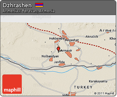Shaded Relief 3D Map of Dzhrashen