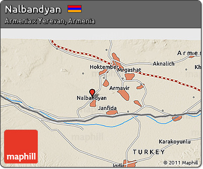 Shaded Relief 3D Map of Nalbandyan