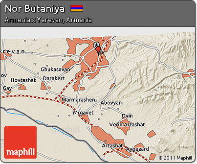Shaded Relief 3D Map of Nor Butaniya
