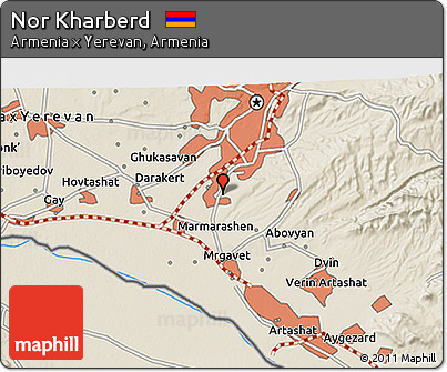 Shaded Relief 3D Map of Nor Kharberd
