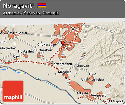 Shaded Relief 3D Map of Noragavit'