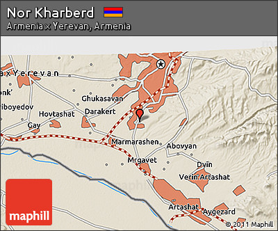 Shaded Relief 3D Map of Nor Kharberd