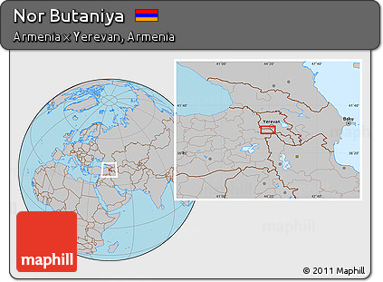 Gray Location Map of Nor Butaniya