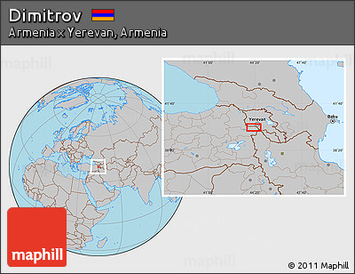 Gray Location Map of Dimitrov