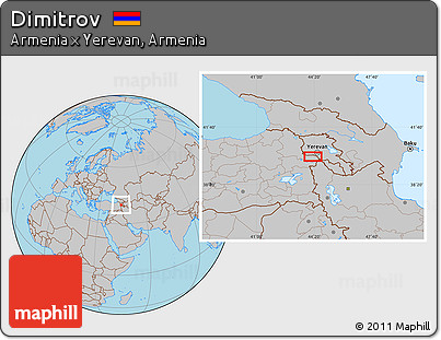 Gray Location Map of Dimitrov