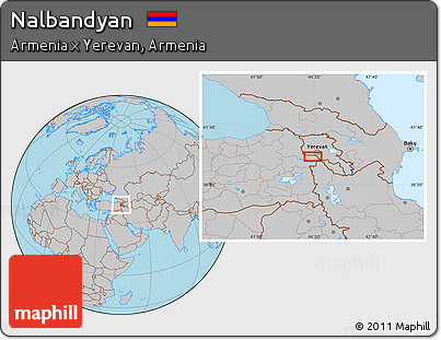Gray Location Map of Nalbandyan