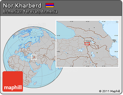 Gray Location Map of Nor Kharberd