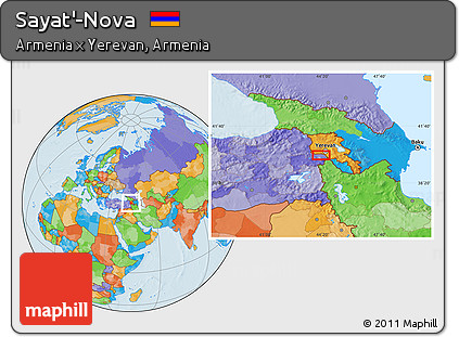 Political Location Map of Sayat'-Nova