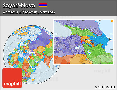Political Location Map of Sayat'-Nova