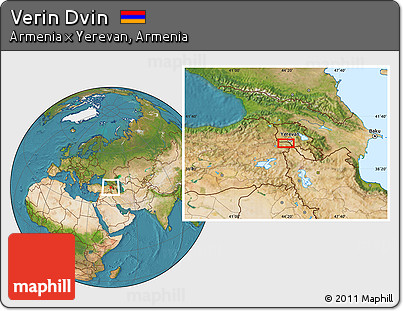Satellite Location Map of Verin Dvin
